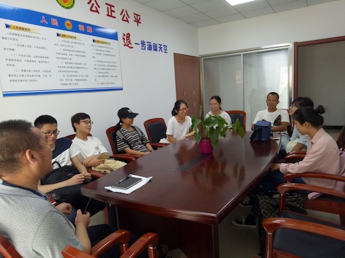 8月14日，澳门银河
节水宣传小分队赴由拳社区详细了解五水共治情况2